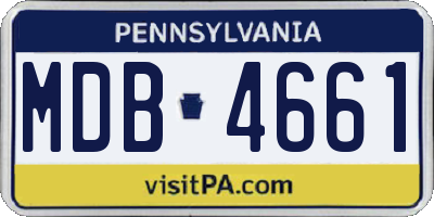 PA license plate MDB4661