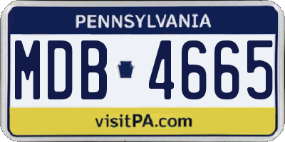 PA license plate MDB4665