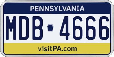 PA license plate MDB4666