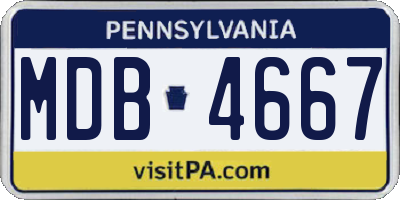 PA license plate MDB4667
