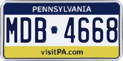 PA license plate MDB4668