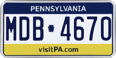 PA license plate MDB4670
