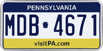 PA license plate MDB4671