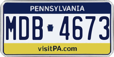 PA license plate MDB4673
