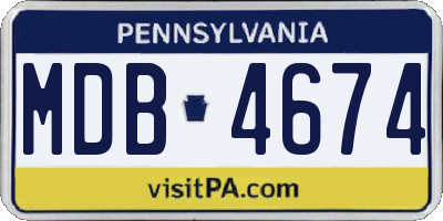 PA license plate MDB4674