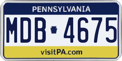 PA license plate MDB4675