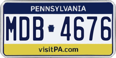 PA license plate MDB4676