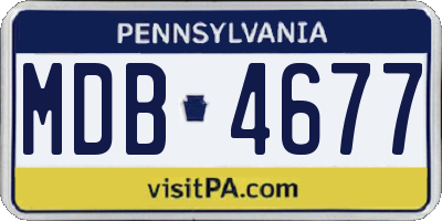 PA license plate MDB4677