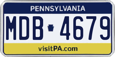PA license plate MDB4679