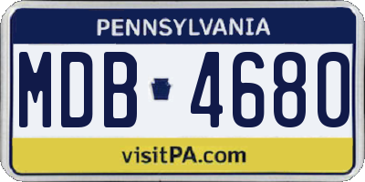 PA license plate MDB4680