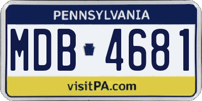 PA license plate MDB4681