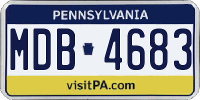 PA license plate MDB4683