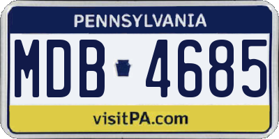 PA license plate MDB4685