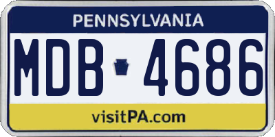 PA license plate MDB4686