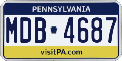 PA license plate MDB4687