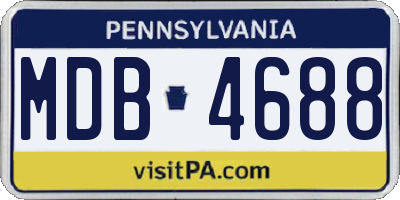 PA license plate MDB4688