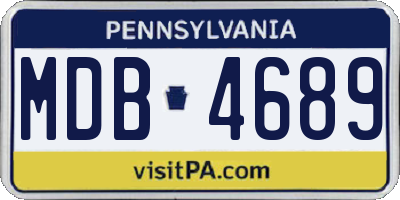 PA license plate MDB4689