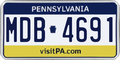 PA license plate MDB4691