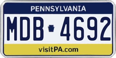 PA license plate MDB4692
