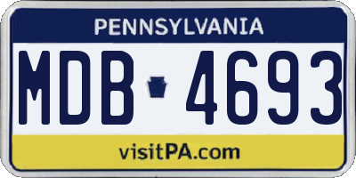 PA license plate MDB4693