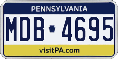 PA license plate MDB4695