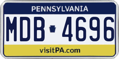 PA license plate MDB4696