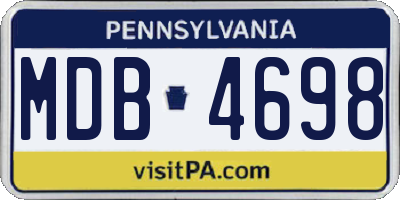 PA license plate MDB4698