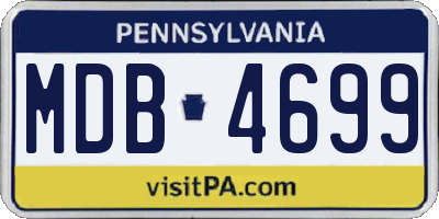 PA license plate MDB4699
