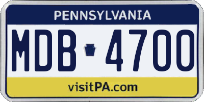 PA license plate MDB4700