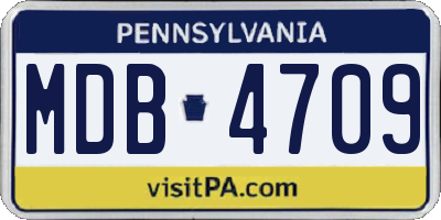 PA license plate MDB4709