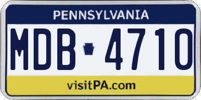 PA license plate MDB4710