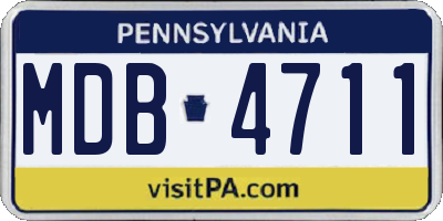 PA license plate MDB4711