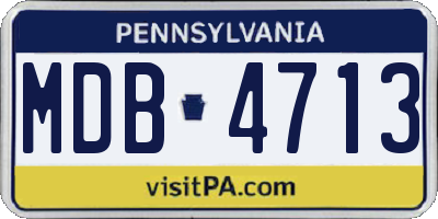 PA license plate MDB4713