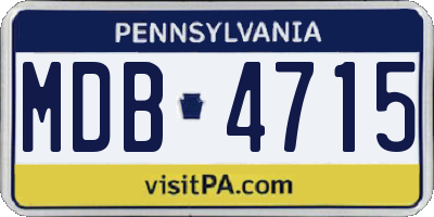 PA license plate MDB4715