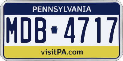 PA license plate MDB4717