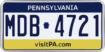 PA license plate MDB4721