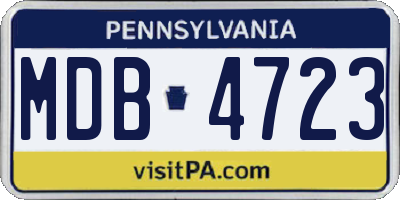 PA license plate MDB4723