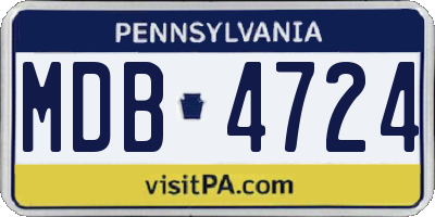 PA license plate MDB4724
