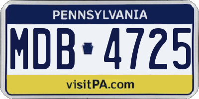 PA license plate MDB4725
