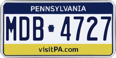 PA license plate MDB4727