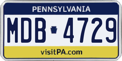 PA license plate MDB4729