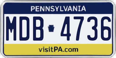 PA license plate MDB4736