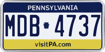 PA license plate MDB4737