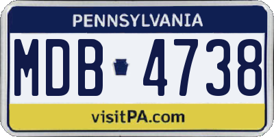 PA license plate MDB4738