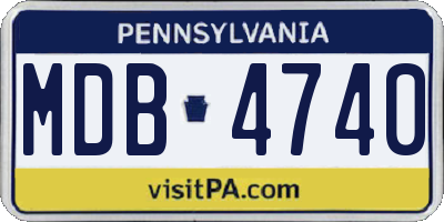 PA license plate MDB4740