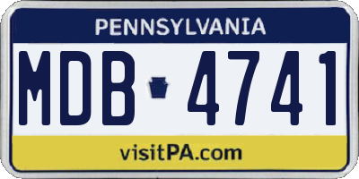 PA license plate MDB4741