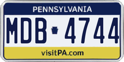 PA license plate MDB4744