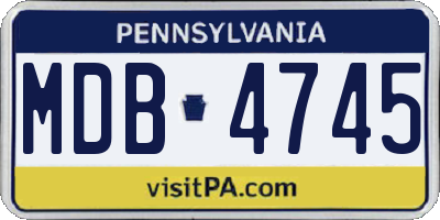 PA license plate MDB4745