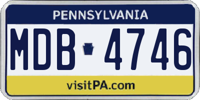 PA license plate MDB4746