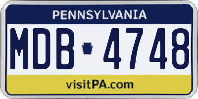 PA license plate MDB4748